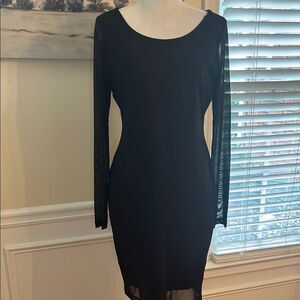 Philosophy Black Long Sleeve Midi Dress